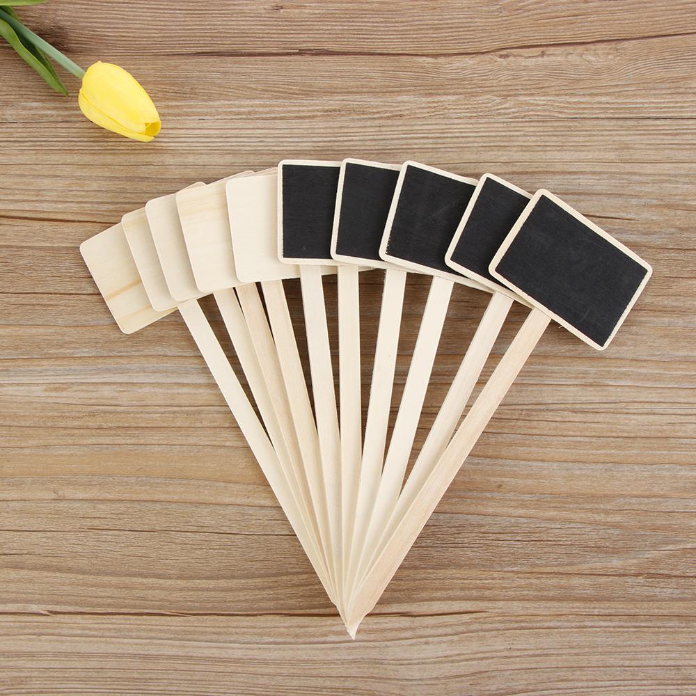 10PCS Mini House Decorations Marker Garden Tools Wooden Chalkboard Plants Tags Classification Marker