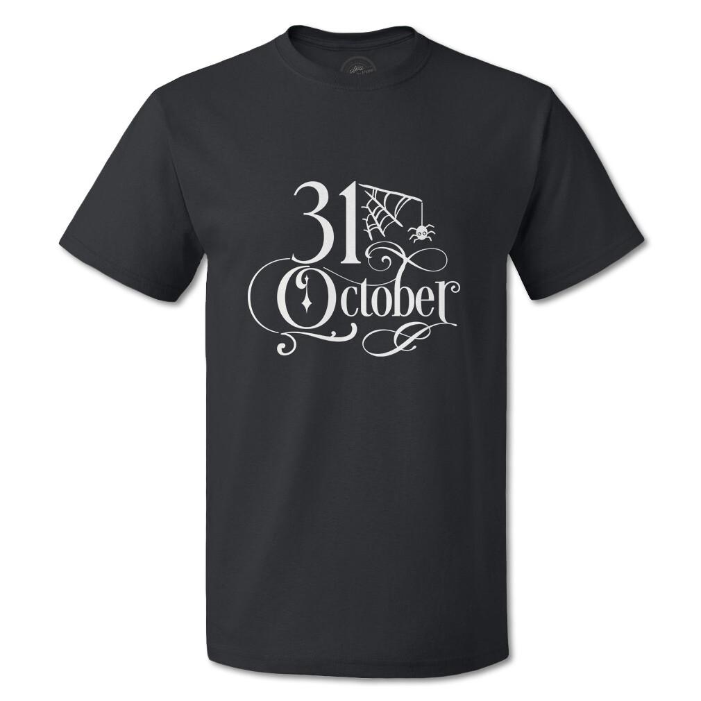 Funny Graphic T Shirts Halloween 31 October Spider Web Cotton Casper Top Custom