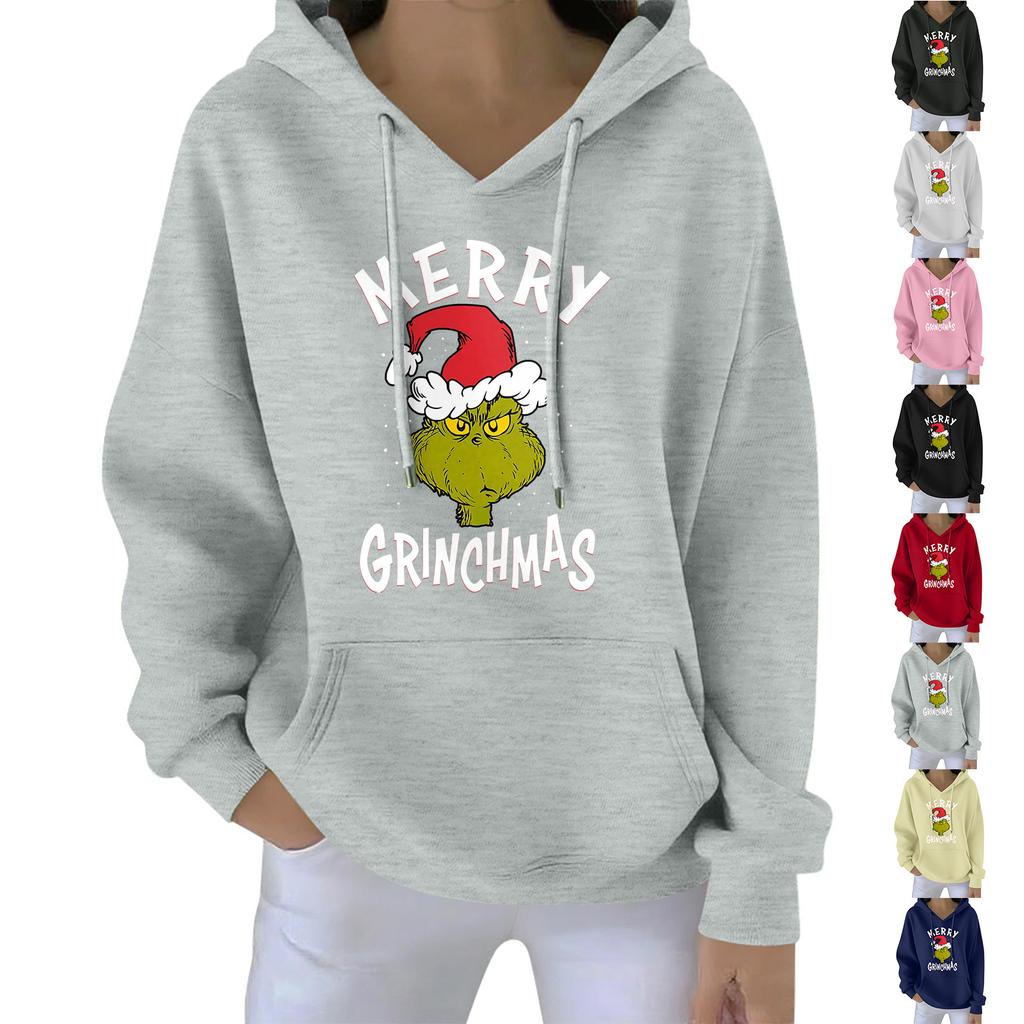 Women's Christmas Hoodie Funny Cute Christmas Holiday Sweatshirt Pullover