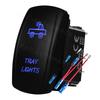Marine Rocker Switch 12V Blue Led Light Bar Car Switch Jumper Wires Kit for ATV Polaris Camper OFF Road 4x4 Truck Schoolbus Boat Battery Switches5