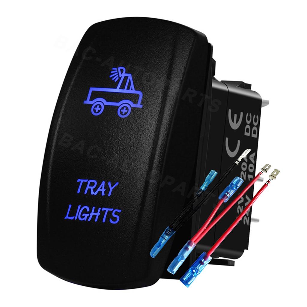 Marine Rocker Switch 12V Blue Led Light Bar Car Switch Jumper Wires Kit for ATV Polaris Camper OFF Road 4x4 Truck Schoolbus Boat Battery Switches5