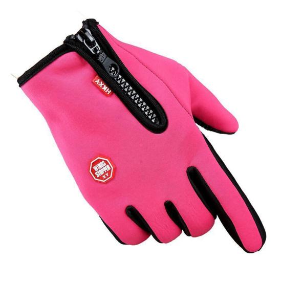 1 пара зимних перчаток, водонепроницаемые, износостойкие, противоскользящие, для велоспорта, скалолазания, на молнии, толстые, плюшевые, ветрозащитные, для сенсорного экрана на пять пальцев, для спорта на открытом воздухе, для вождения