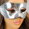 Masquerade Night Club Mask Full Face Home DJ Decor Fancy Ball Glitter Mirror Face Mask  Costume