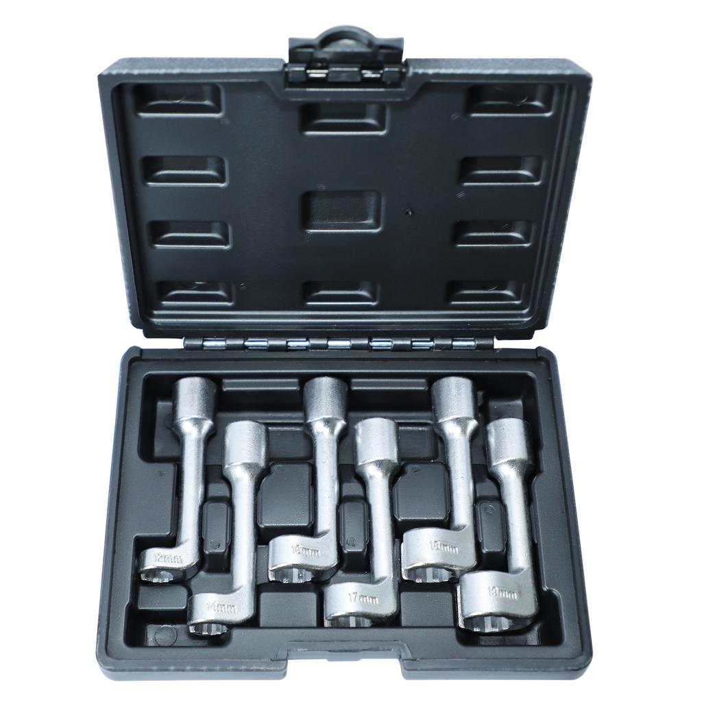 6pcs/set Diesel Fuel Injector Line Injection Socket Wrench Set Fuel Injection Pipe Socket Wrench for Car Repair