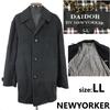 DAIDOH Angora Wool Chester Coat Men’s LL Black Check Lining Business Outer(USED)