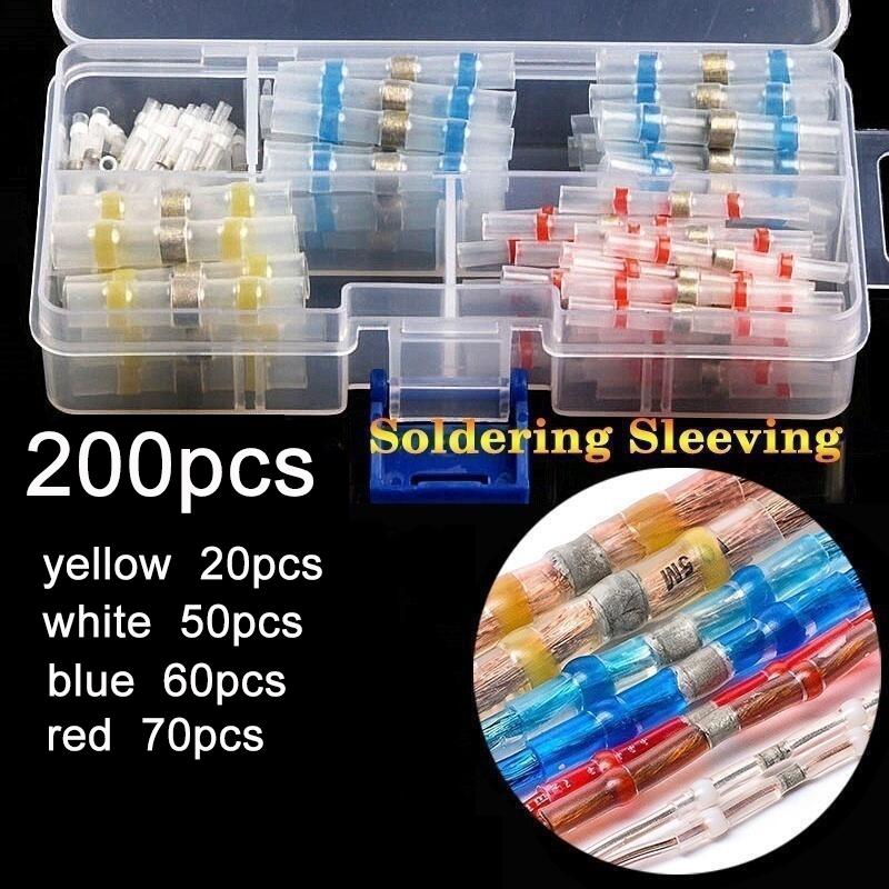 10 ~ 250 шт. соединители для проводов с припоем, водонепроницаемые термоусадочные стыковые соединители, клеммы для электрических проводов, изолированные стыковые соединения