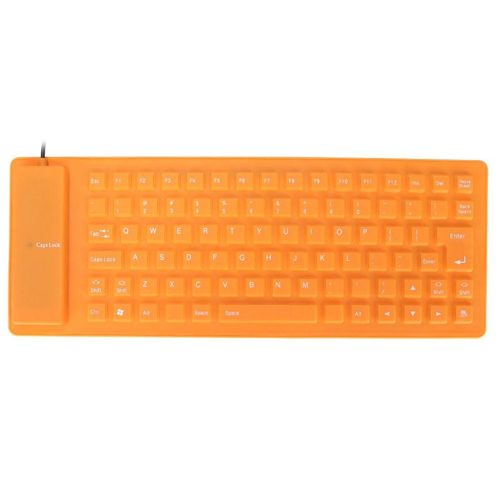 Silent Keys USB Wired Keyboard Waterproof Roll-up Keyboard Silicone Keyboard Travel Office