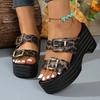 Женские тапочки Новые летние сандалии на танкетке Пляжная платформа Вьетнамки Мода Тренд Высокие каблуки Женские тапочки Шлепанцы женские