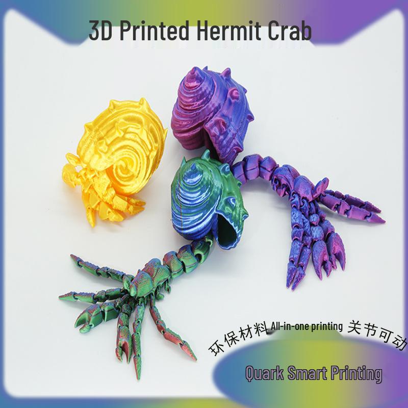 3D Printed Hermit Crab Creative Ornament with Movable Joints for Kids