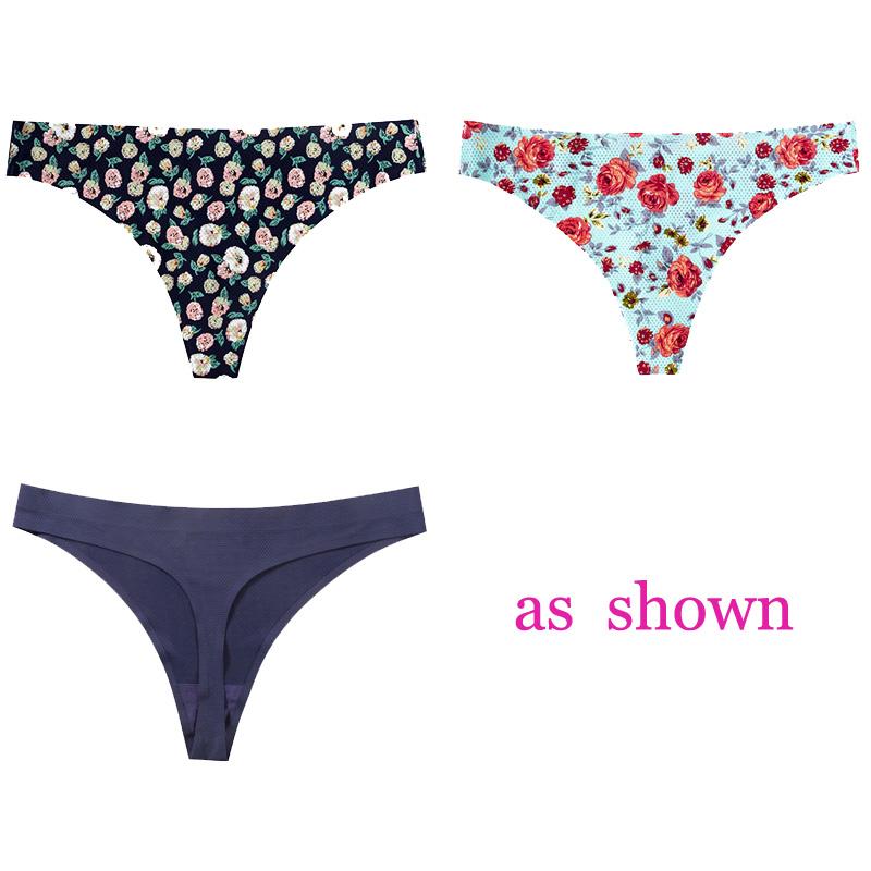 CINOON 3 шт./лот, женское сексуальное нижнее белье с цветами, соблазнительные трусики с низкой талией, стринги, дышащее нижнее белье без следов, стринги, нижнее белье