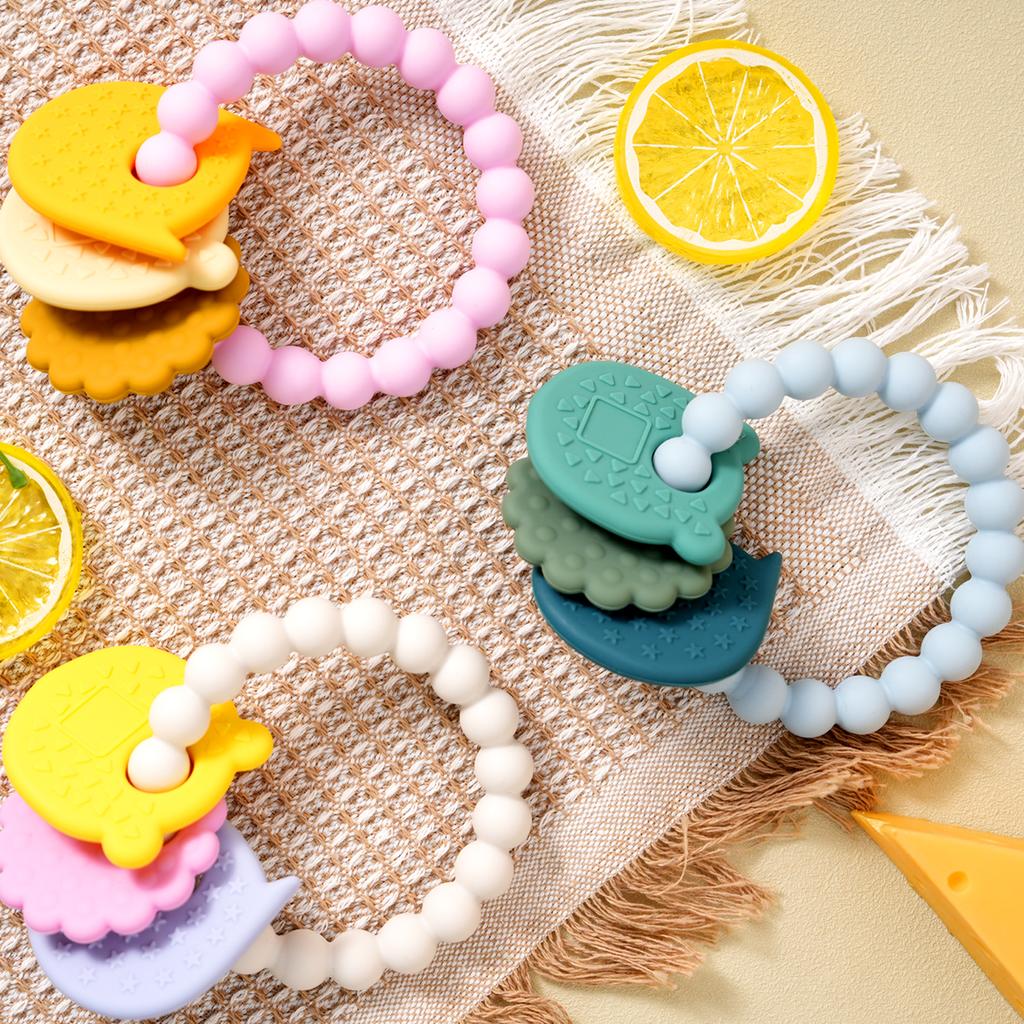 Цветной детский силиконовый прорезыватель для зубов, детская игрушка, жевательная игрушка в виде мультяшного животного, детские игрушки, прорезыватели для зубов, браслеты без содержания бисфенола А, детские аксессуары