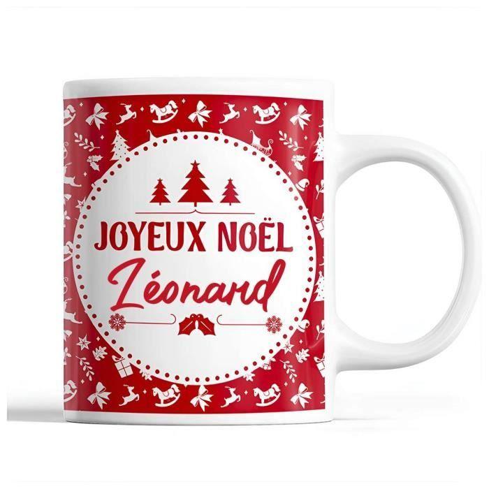 Mug - Noël Léonard Rouge - Céramique - Imprimé Recto/Verso - 325 ml