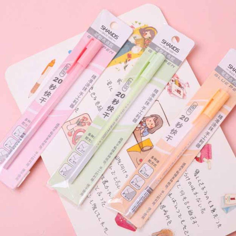 Creative Solid Glue Stick Pen Candy Color High Viscosity Glue School Supplies Glue Pen