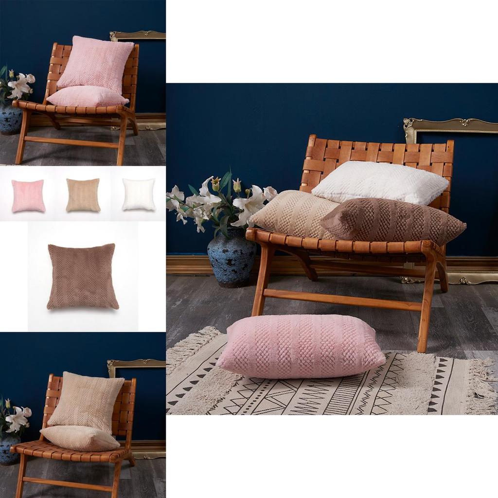 Только наволочка Роскошная плюшевая наволочка из искусственного кроличьего меха Мягкая наволочка для дивана в современном стиле