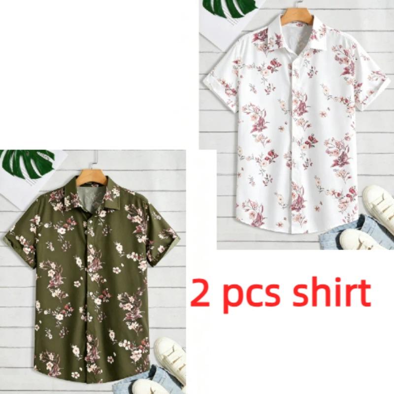 Multiple Colors Available Flower Printing Shirt Summer Hawaiian Beach Vacation Clothing Men's Fashion Street Style Shirt Daily Men's and Women's Shirt