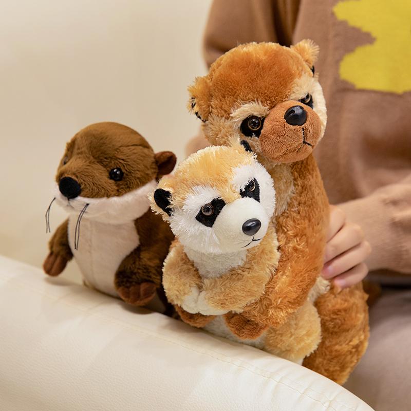 Имитация Семейства Сурков Мягкая Игрушка Каваи Стоящий Суркат Мать и Дитя Плюшевые Куклы Подарок на День Рождения для Мальчиков и Девочек