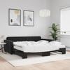 VidaXL Daybed with Trundle Bed and Mattress Black 100x200 Cm Velvet 3196964