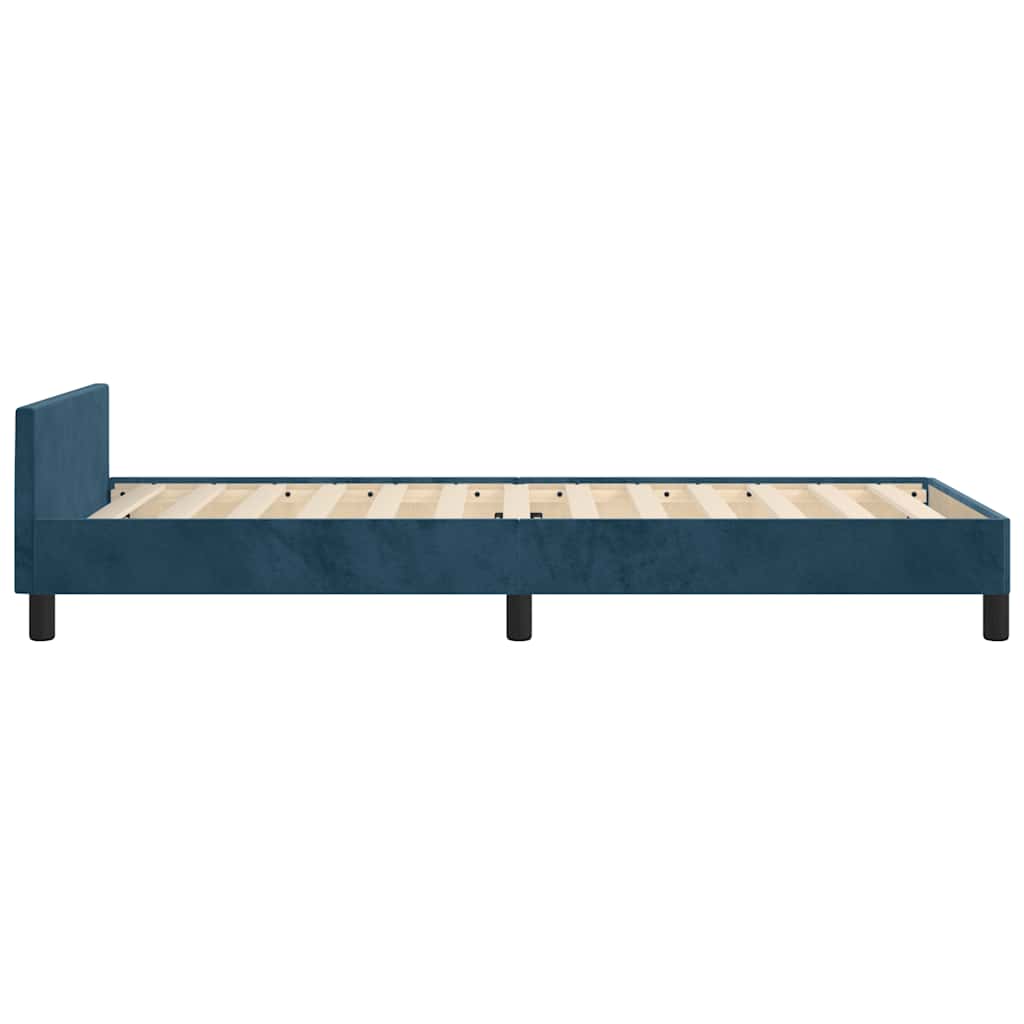 Bed Frame without Mattress Dark Blue 90 x 190 cm Velvet