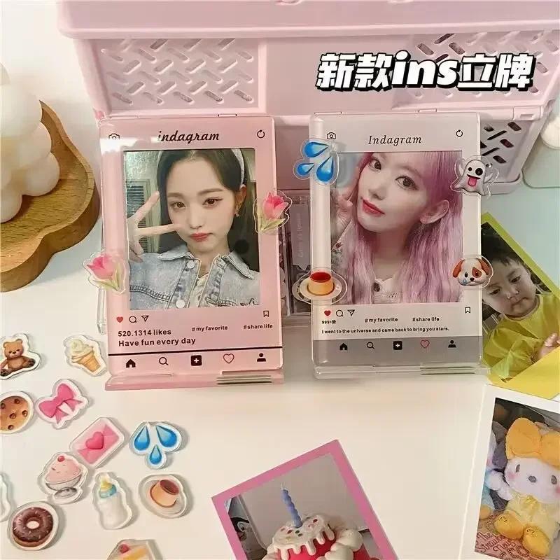 3-inch Acrylic Photo Frame Idol Photo Display Stand Desktop Ornaments Birthday Gift Photocard Holder Photo Albums