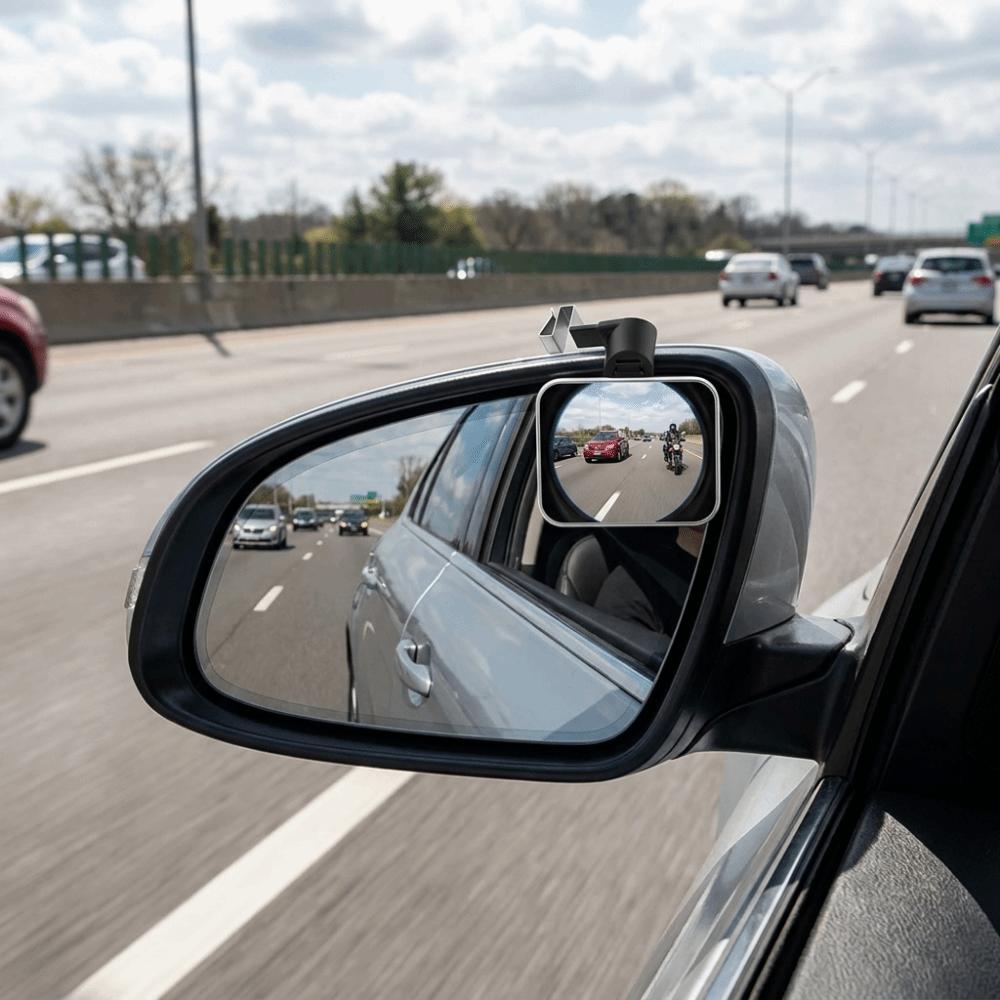 2pcs High-Definition Reflective Lens 360° Rotatable Square Rearview Mirror Vehicle Safety