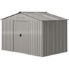 Garden Storage Shed Metal Outdoor Storage Shed House With Foundation Kit Ventilation Doors 9 X 6FT Grey