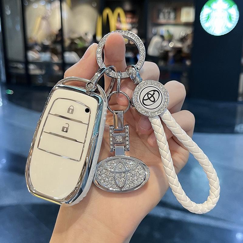 TPU Car Key Case Fob Cover for Toyota CHR Hilux Fortuner KL41 Land Cruiser 200 Camry Corolla Crown RAV4 Highland Keychain Accessories