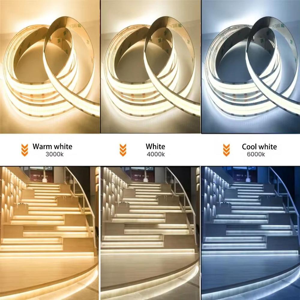 600Leds/M Double Row COB Strip DC 24V High Brighter RA90 Warm/Natural White 3000K 4000K 6000K Flexible Ribbon Rope LED Light