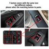 WODOFO GDR Black Interior Trim Door Power Window Switch Button Cover Sticker Replacement for