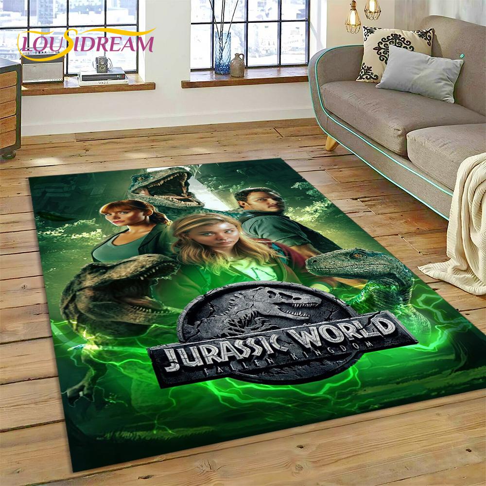 3D Мультяшный Коврик-Ковер Парк Юрского Периода с Динозавром для Гостиной Спальни, Нескользящий Напольный Коврик-Декор для Дивана, Придверный Коврик