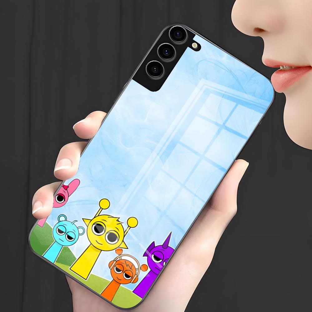 Мультяшный Игровой Чехол Sprunki Для Samsung A25 A13 A33 5G A54 A36 A35 A56 A52 A14 Ударопрочный Стеклянный Чехол
