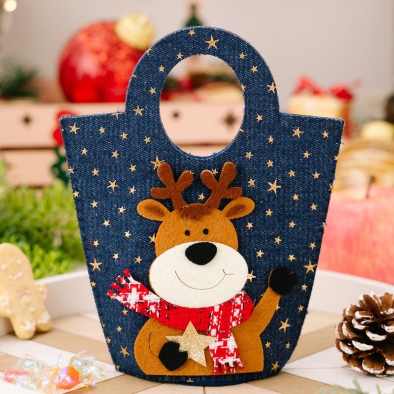 1 Piece Christmas Decoration Creative Cowboy Handbag Christmas Gift Bag Cartoon Handbag Elderly Candy Bag