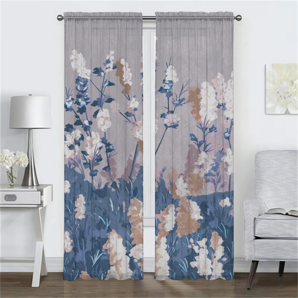 Печать пейзажей противомоскитные шторы для камеры современные шторы для гостиной 2 шт Хэллоуин украшения тюль для спальни