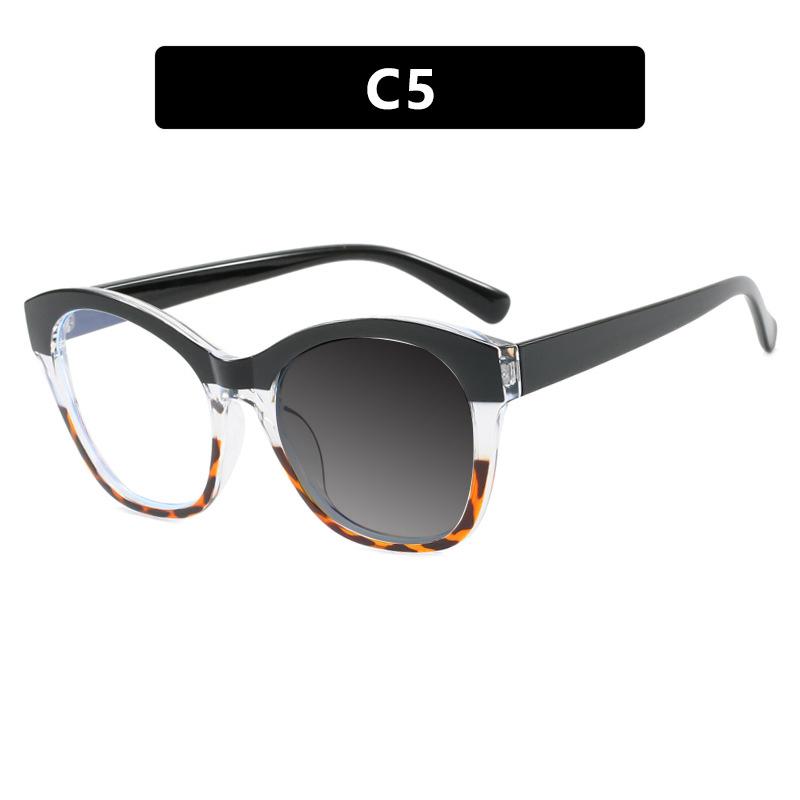 Дизайн Роскошного Бренда Анти-Синий Свет Большие Женские Лоскутный Цвет Рамки Фотохромные Очки для Гиперметропии Персонализированные +100~+600