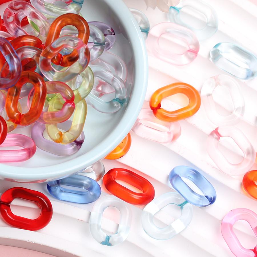 Ювелирные аксессуары «сделай сам» 15*19 мм 100 шт. для изготовления браслета и ожерелья прозрачные свободные бусины креативная модная акриловая цепочка многоцветная домашняя