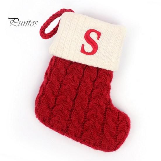 Рождественский носок с ремешком, большая емкость, насыщенный цвет, классический дизайн с буквами, чулок, подвесное украшение