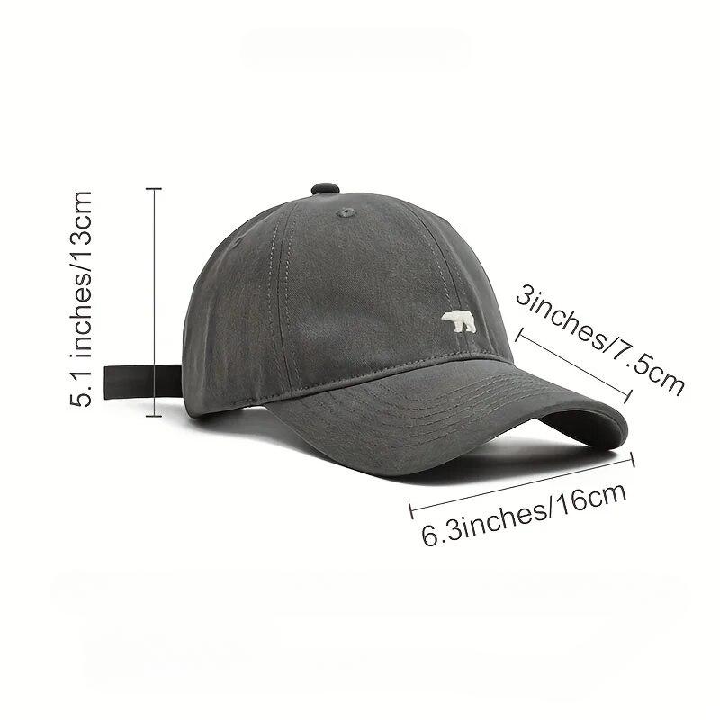 1 шт. стильная бейсболка с вышитым медведем, солнцезащитная, дышащая, регулируемая, идеальная повседневная шляпа для мужчин и женщин, унисекс, бейсболка