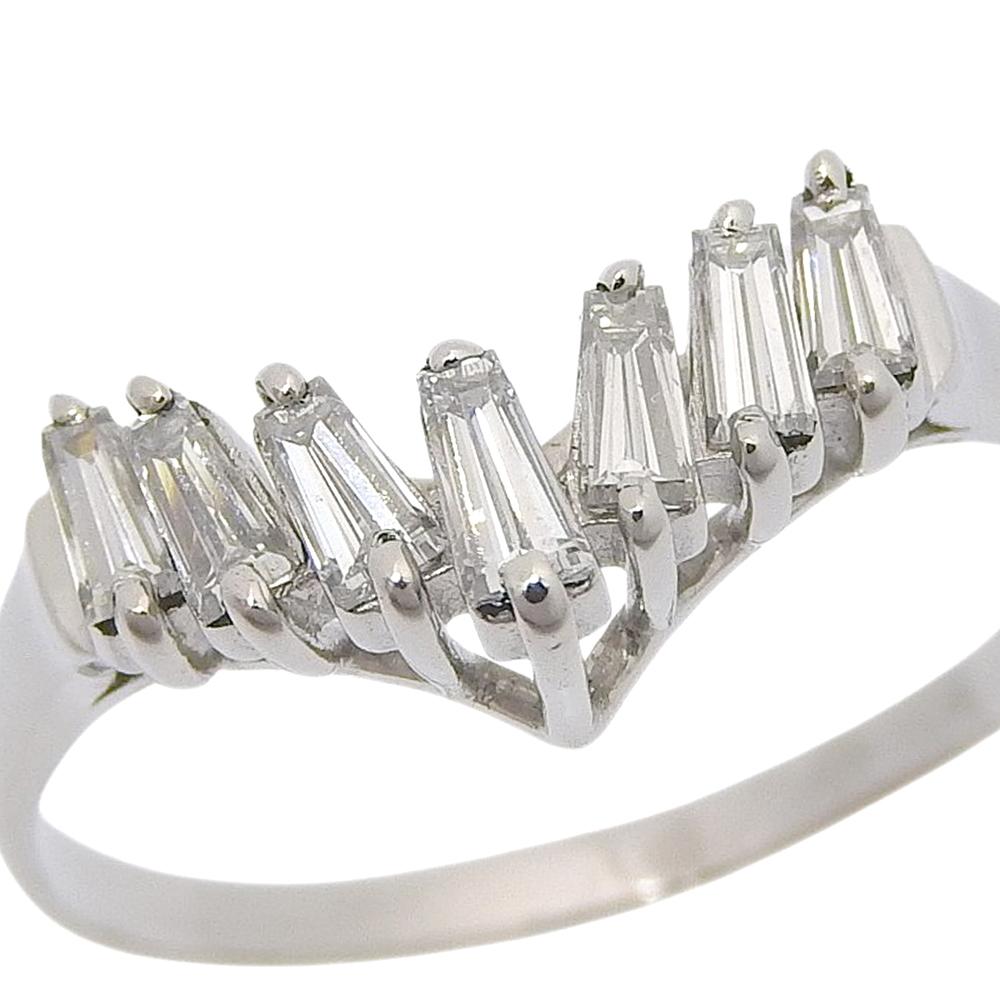 Ring Pt900Platinum/diamond #10.3(US Size) 4.2g Women Used