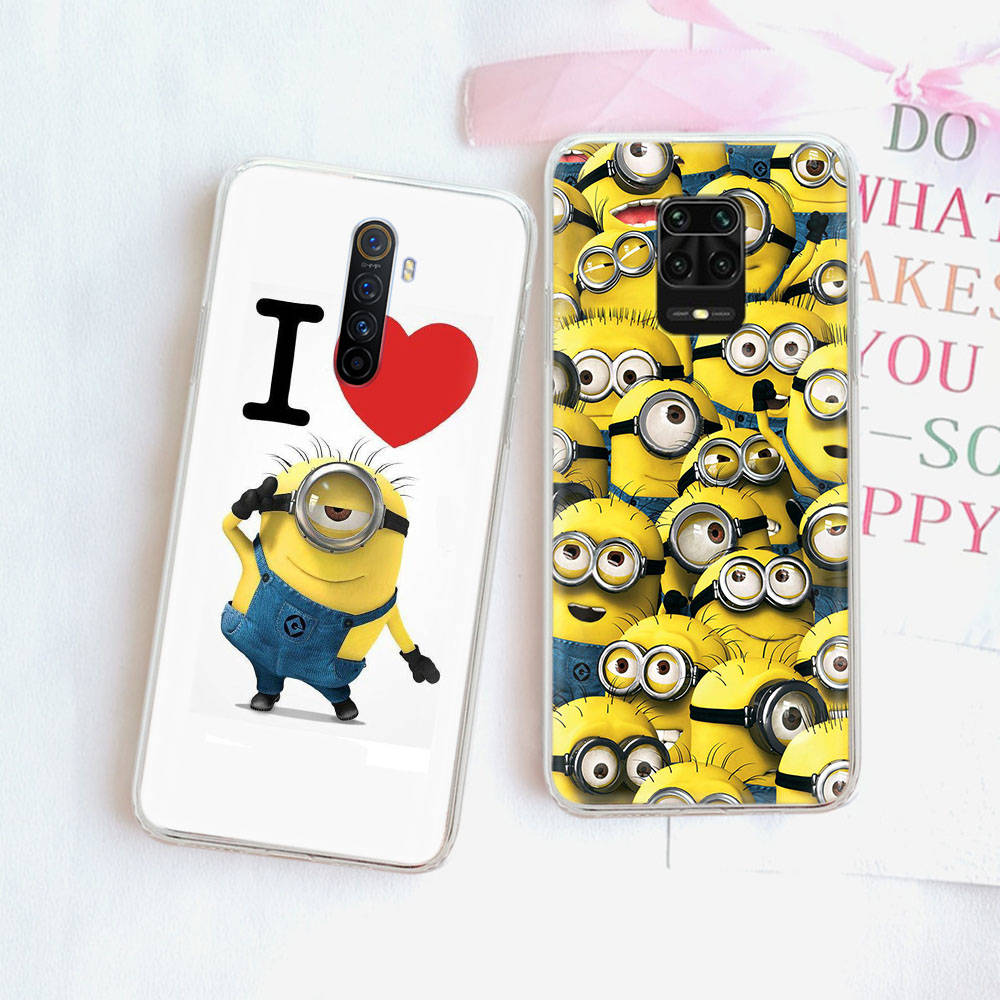 JM29 Я люблю Minion Прозрачный чехол для Samsung A04 A14 A23 M33 M53 Realme 10 9 C35 C55 VIVO Y02 X80 Infinix Hot 30 Note 11 Tecno Spark 8P Pro