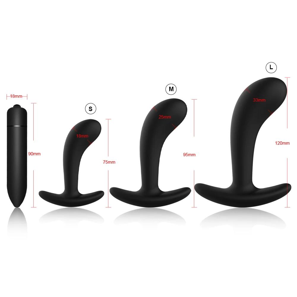 4pcs Beginner Silicone Butt Plug Anal Plug for Men Prostate Massager for Gay Mini Anal Bullet Vibrator Sex Toy for Men Women