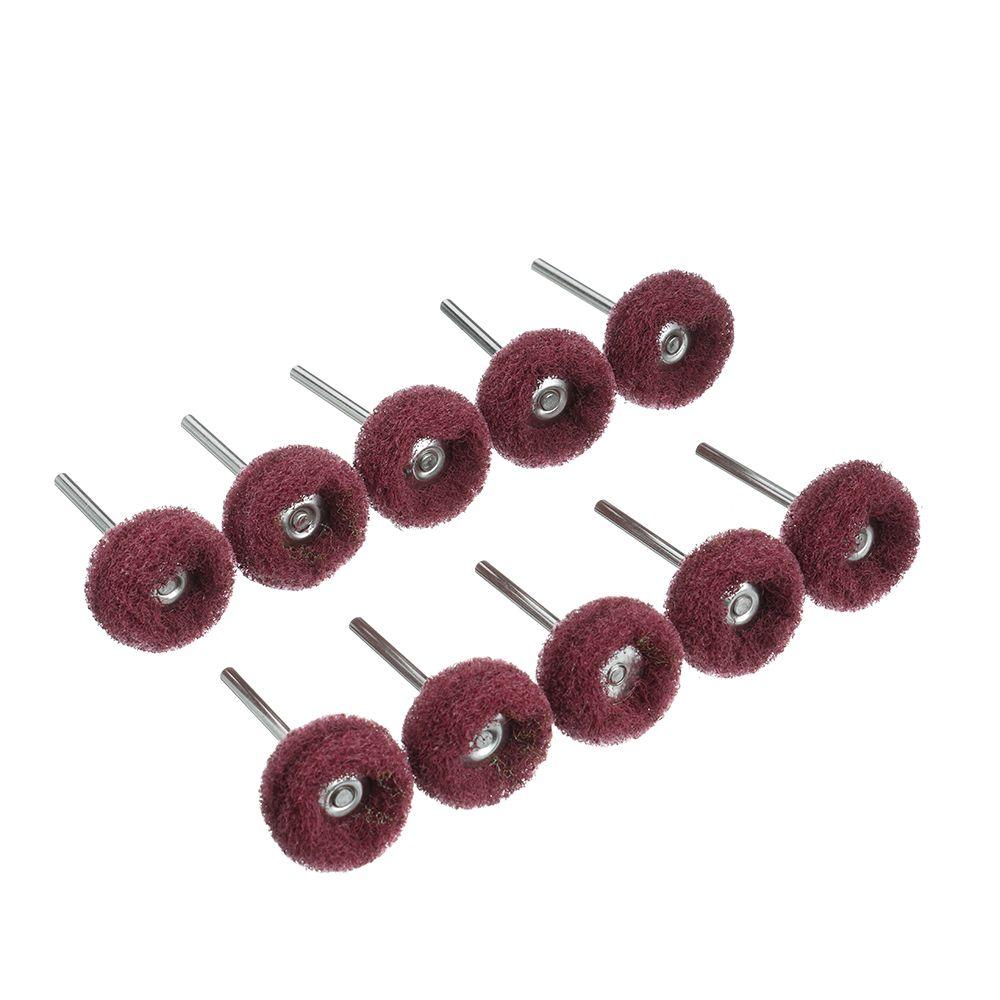 10pcs Abrasive Sanding Accessories Drill Abrasive Brush Polishing Wheel with 3mm Shank Nylon Buffing