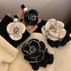 Корейский стиль Большие заколки-резинки для волос с камелией Модная универсальная цветочная эластичная резинка для волос для женщин и девочек Аксессуары для волос
