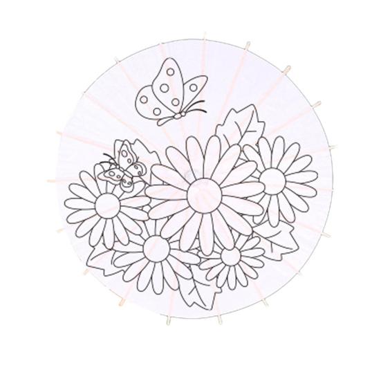 Сделай сам Раскраска Бумажный Зонт с Бамбуковой Ручкой Ручной Работы Китайский Зонт из Промасленной Бумаги Зонт из Белой Бумаги Японский Зонтик Украшение