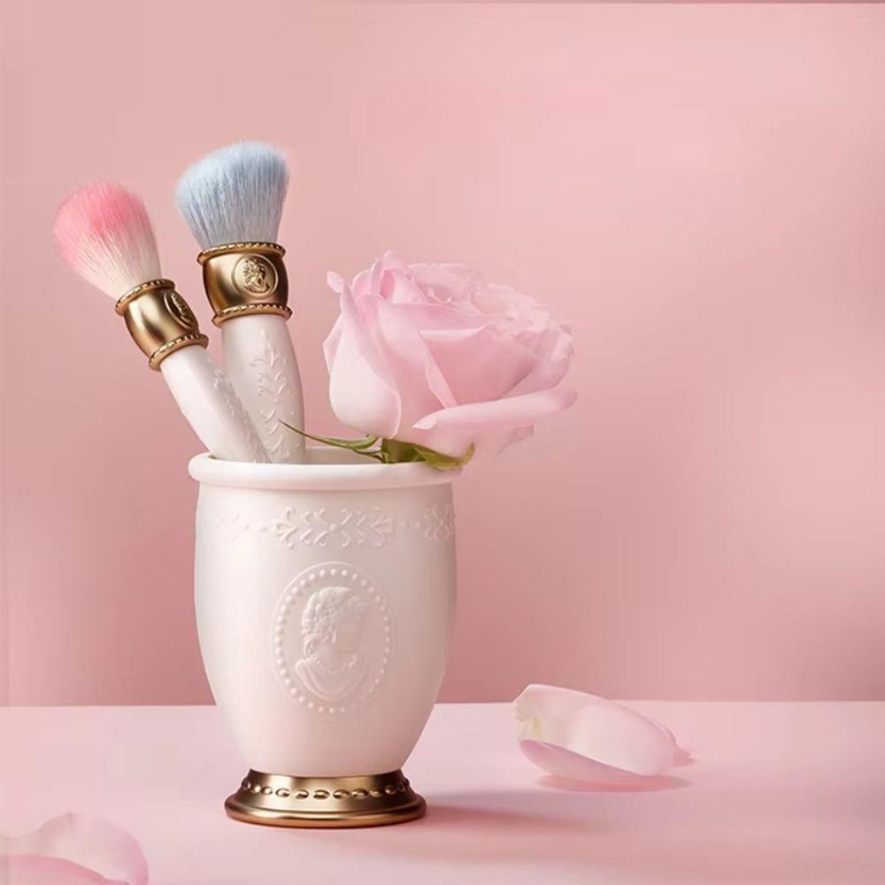 Embossed Portrait Makeup Brush Holder Lipstick Eyebrow Pencil Storage Box Desktop Decor