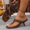 Модные женские сандалии Уличные Роскошные Туфли на Высоком Каблуке Женские Модные Сандалии на Тонком Каблуке Женские Летние из Мягкой Кожи с Квадратным Носком Шлепанцы