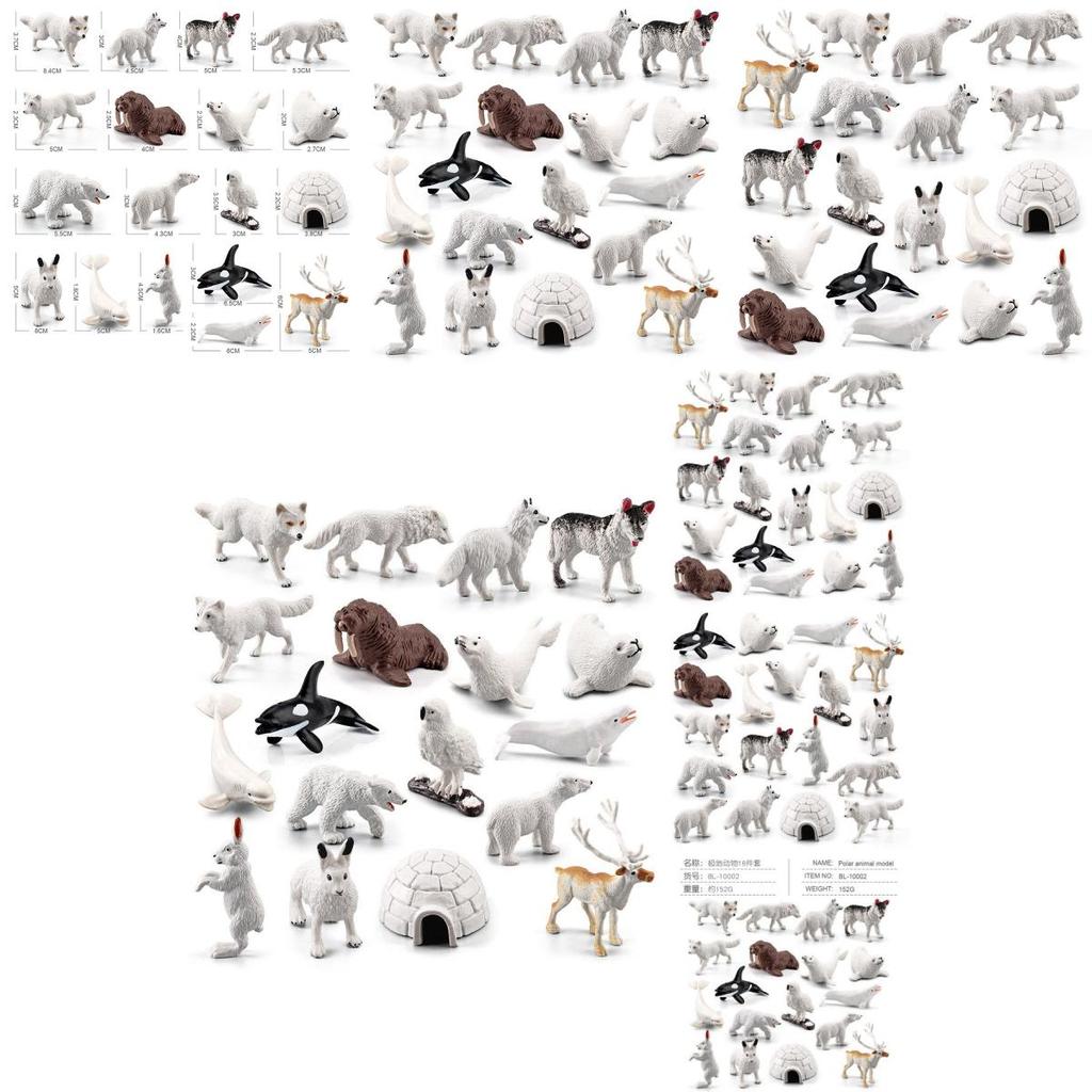 Реалистичный набор миниатюрных фигурок арктических животных, включая моржа, белуху, тюленя, для детей