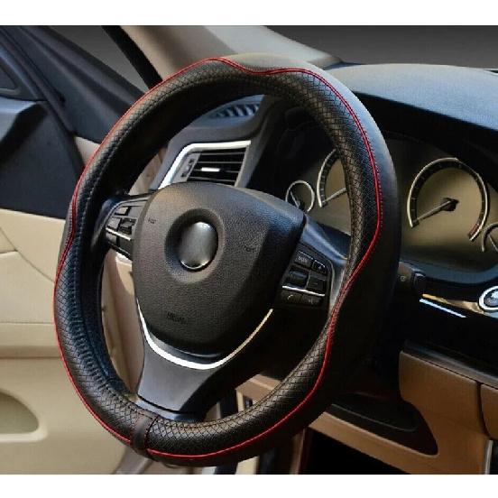 Universal 38cm Car Steering Wheel Cover Leather Braid For Steering Wheel Cowhide Car Steering Wheel Wrap
