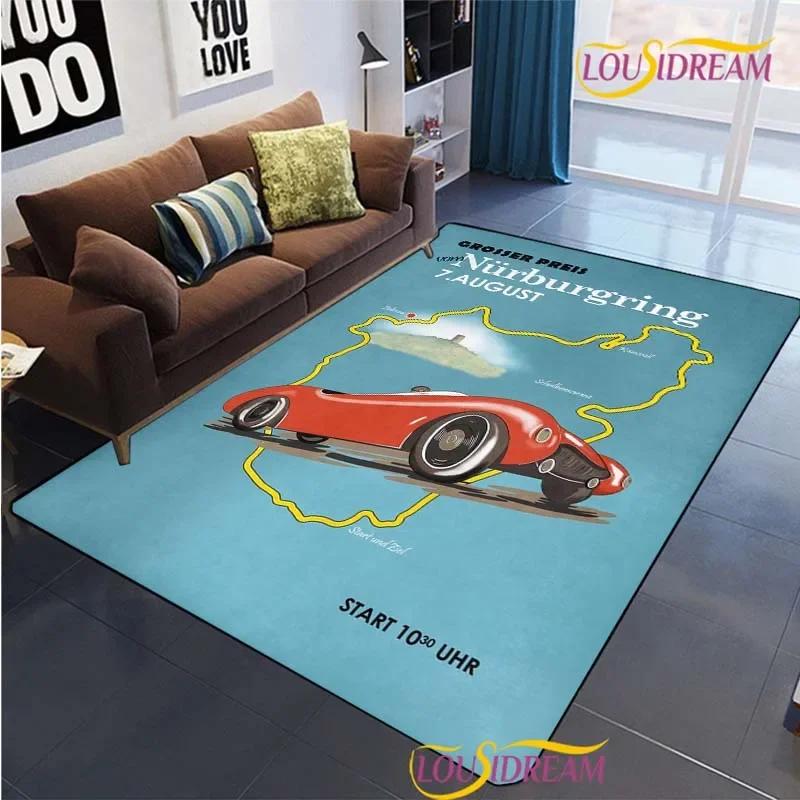 Nurburgring F1 International Track Carpet for Living Room Bedroom Area Rug Decor Kitchen Unslip Floor Mat Alfombra Birthday Gift