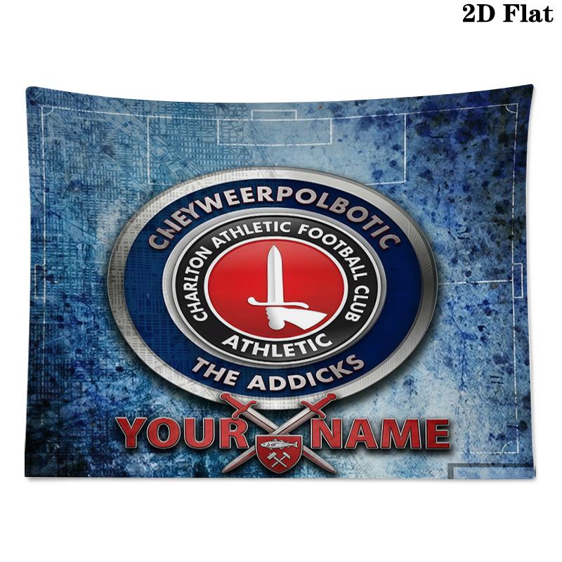 Custom Name Charlton Athletic Printed Tapestry – Wall Hanging for Bedrooms, Dorms, and Home Decor