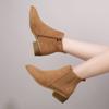 Fashion Autumn Ankle Boot for Women Suede Leather Elastic Patchwork Zipper Short Boots Fashion Pointed Casual Chelsea Boots Botas Mujer