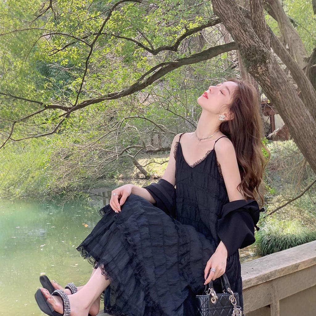 Летние женские длинные винтажные повседневные оборки элегантные макси-бретельки майки шелковистые пляжные кружева элегантные вечерние платья Vestidos сексуальные женщины